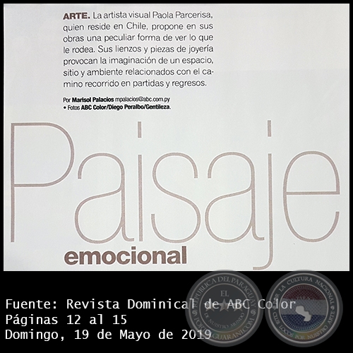 PAISAJE EMOCIONAL - Arte - Por MARISOL PALACIOS - Domingo, 19 de Mayo de 2019